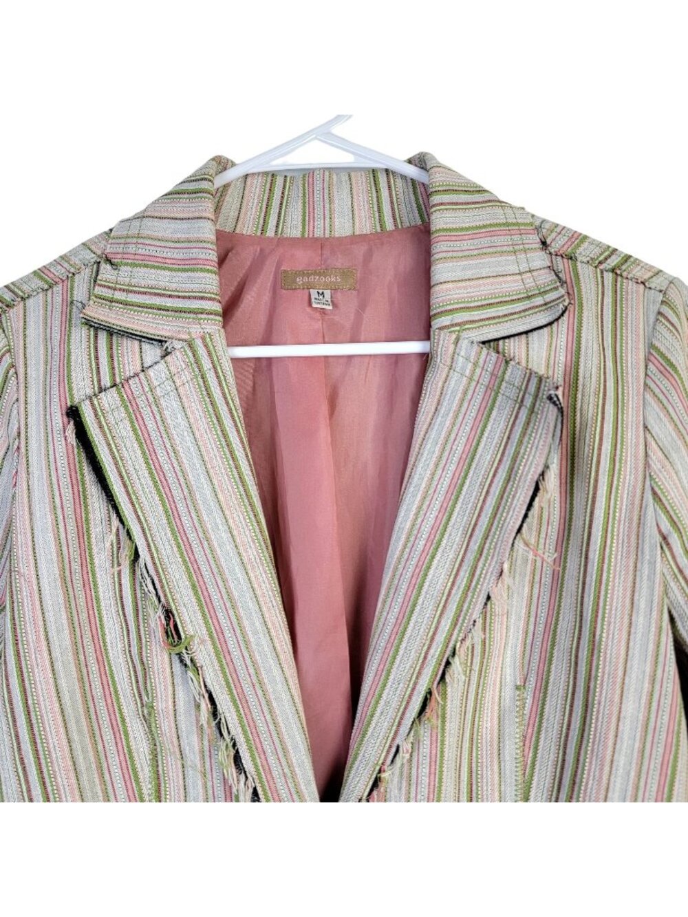 Gadzooks Vintage Y2k Distressed Blazer Jacket Women Medium Suit Coat Work Spring